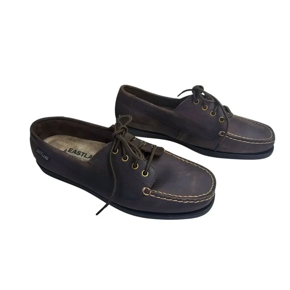 New Eastland Falmouth Womens Moc Closed Toe Oxford Shoes Bomber Brown 10